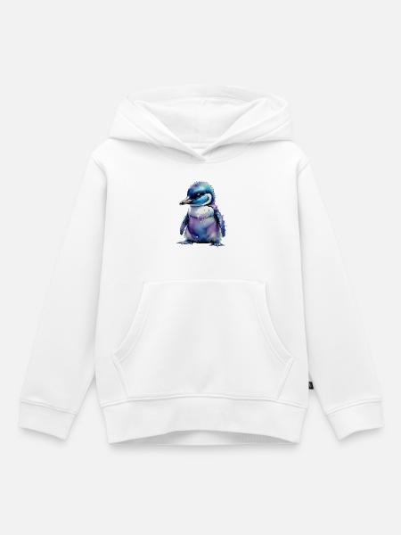 Pinguin Pinguinkücken - Kinder Premium Organic Hoodie - Weiß