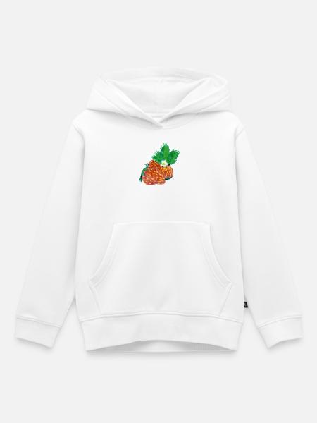 Erdbeeren Art - Kinder Premium Organic Hoodie - Weiß