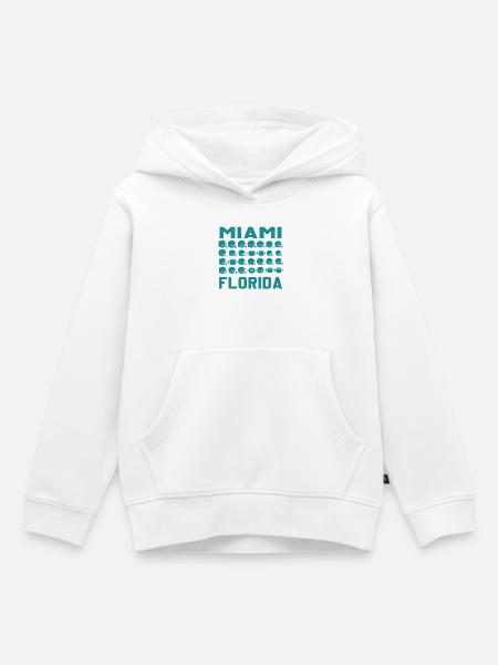 Miami Florida Football Shield - Kinder Premium Organic Hoodie - Weiß