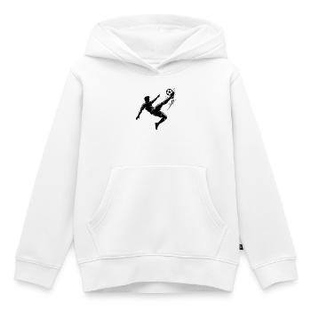 Fallrückzieher Fussball Silhouette - Kinder Premium Organic Hoodie - Weiß - Vorne - AI Model Kid Female (0cm)