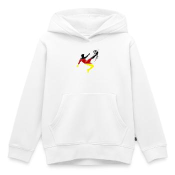 Retournée en pied aérien Allemagne Football - Sweat Premium à capuche enfant bio - blanc - Devant - AI Model Kid Female (0cm)
