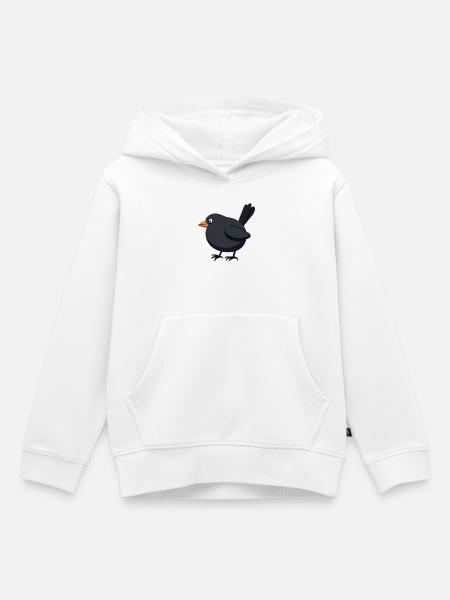 Amsel Vogel - Kinder Premium Organic Hoodie - Weiß