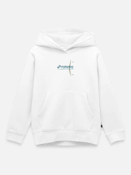 Perpignan Küstenkoordinatenemblem - Kinder Premium Organic Hoodie - Weiß
