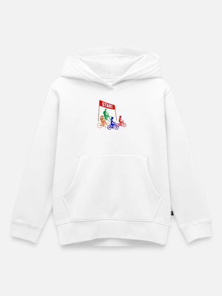 Familien-Radfahrerstart - Kinder Premium Organic Hoodie - Weiß
