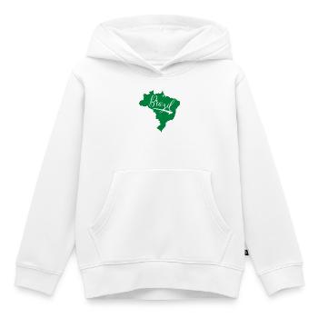 Brazil Map Outline Football Fan Shirt - Kids Premium Organic Hoodie - white - Front - AI Model Kid Female (0cm)