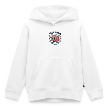 Club de l’Esprit Rapide - Sweat Premium à capuche enfant bio - blanc - Devant - AI Model Kid Female (0cm)