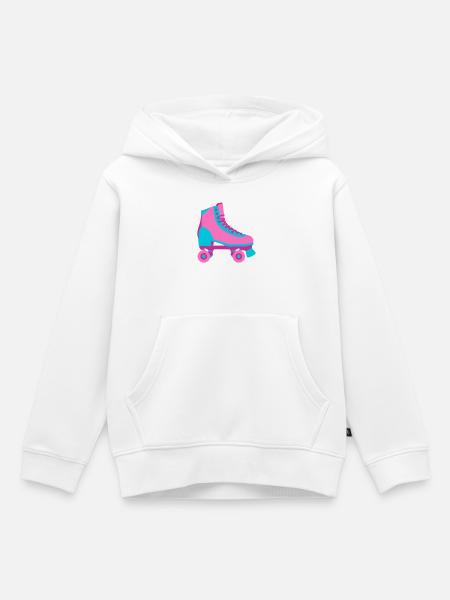 Rollschuh Rollschuhfahren Roller Derby 80er - Kinder Premium Organic Hoodie - Weiß