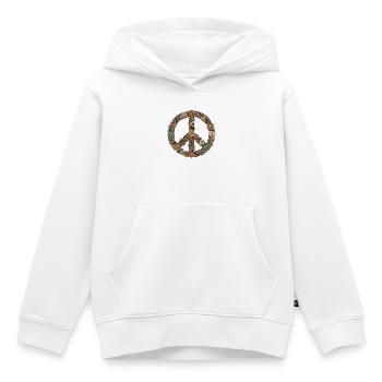 Fleurs symboliques de paix des années 60 - Sweat Premium à capuche enfant bio - blanc - Devant - AI Model Kid Female (0cm)