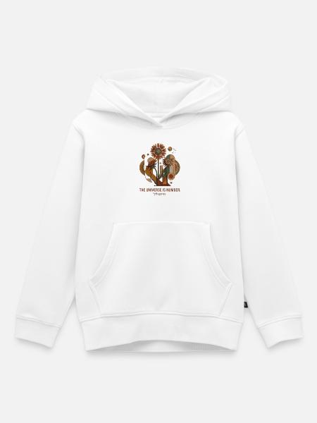 Sonnenblumengeometrie Pythagoras - Kinder Premium Organic Hoodie - Weiß