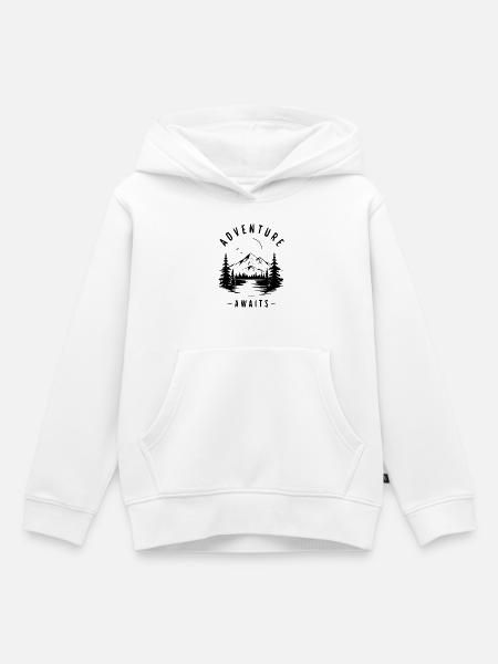 Schwarze Stille Silhouette - Kinder Premium Organic Hoodie - Weiß