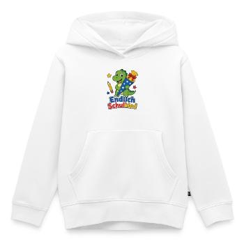 Endlich Schulkind Dino - Kinder Premium Organic Hoodie - Weiß - Vorne - AI Model Kid Female (0cm)
