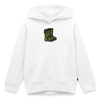 Bottes en caoutchouc Jardinage Temps boueux Pluie - Sweat Premium à capuche enfant bio - blanc - Devant - AI Model Kid Female (0cm)