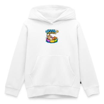 Pool Relax: Cheerful Corgi in a rubber dinghy - Kids Premium Organic Hoodie - white - Front - AI Model Kid Female (0cm)
