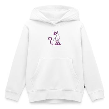 Lavendel Pixel Katze Silhouette - Kinder Premium Organic Hoodie - Weiß - Vorne - AI Model Kid Female (0cm)
