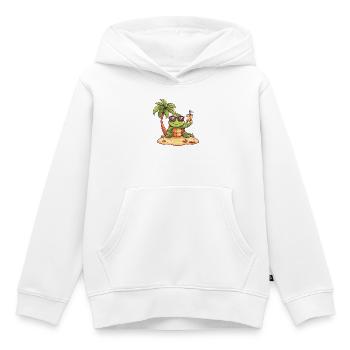 Palmier d’été Tortue - Sweat Premium à capuche enfant bio - blanc - Devant - AI Model Kid Female (0cm)