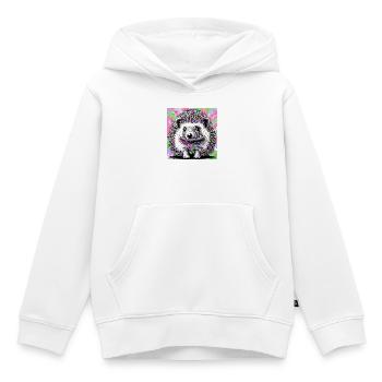 hérisson - Sweat Premium à capuche enfant bio - blanc - Devant - AI Model Kid Female (0cm)