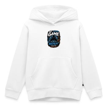 Jeu Manger Dormir Répéter Néon - Sweat Premium à capuche enfant bio - blanc - Devant - AI Model Kid Female (0cm)