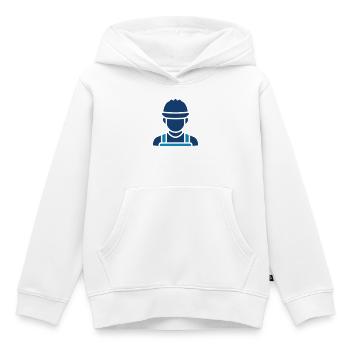Ouvrier du bâtiment Construction Line Icon Vector Symbo - Sweat Premium à capuche enfant bio - blanc - Devant - AI Model Kid Female (0cm)
