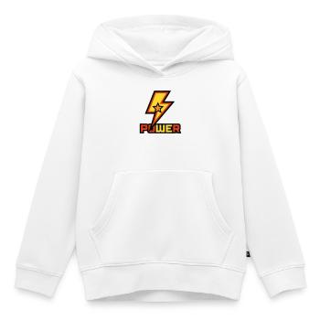 Power Lightning Star Logo - Kids Premium Organic Hoodie - white - Front - AI Model Kid Female (0cm)
