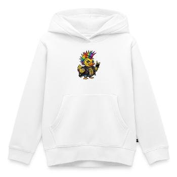 Punk-Gummiente mit Regenbogen Irokesenschnitt - Kinder Premium Organic Hoodie - Weiß - Vorne - AI Model Kid Female (0cm)