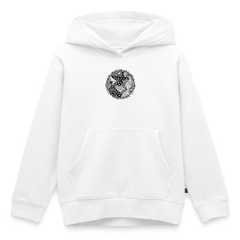 Mandala YinYang Floral Noir et Blanc - Sweat Premium à capuche enfant bio - blanc - Devant - AI Model Kid Female (0cm)