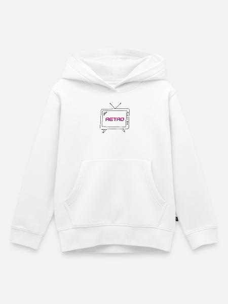 Retro-Neon-Glitch - Kinder Premium Organic Hoodie - Weiß