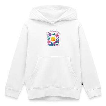 Feeling the sun: floral motif - Kids Premium Organic Hoodie - white - Front - AI Model Kid Female (0cm)