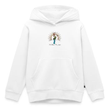Nouvelle Aube Nouvel Espoir Lever floral - Sweat Premium à capuche enfant bio - blanc - Devant - AI Model Kid Female (0cm)