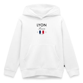 Lyon Frankreich Koordinaten Reise Souvenir - Kinder Premium Organic Hoodie - Weiß - Vorne - AI Model Kid Female (0cm)