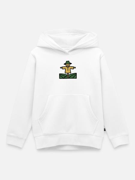 Vogelscheuche Feld Icon - Kinder Premium Organic Hoodie - Weiß