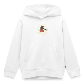 Papa Protecteur Prince Viendra Marteau Humour - Sweat Premium à capuche enfant bio - blanc - Devant - AI Model Kid Female (0cm)