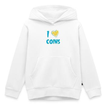 Collectionneur de pièces de monnaie - Sweat Premium à capuche enfant bio - blanc - Devant - AI Model Kid Female (0cm)