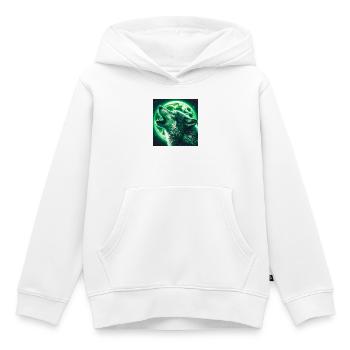 Le loup hurle à la pleine lune - Sweat Premium à capuche enfant bio - blanc - Devant - AI Model Kid Female (0cm)
