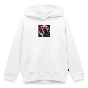 Le loup hurle à la pleine lune - Sweat Premium à capuche enfant bio - blanc - Devant - AI Model Kid Female (0cm)