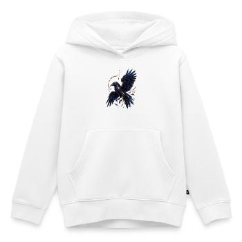 Raven mosaïque nocturne - Sweat Premium à capuche enfant bio - blanc - Devant - AI Model Kid Female (0cm)