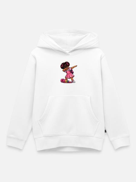 Dabbing ABC-Schützin Afro - Kinder Premium Organic Hoodie - Weiß