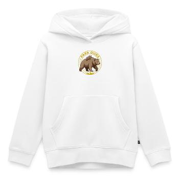 Papa Ours et Ourson Badge Nature Fête des Pères - Sweat Premium à capuche enfant bio - blanc - Devant - AI Model Kid Female (0cm)