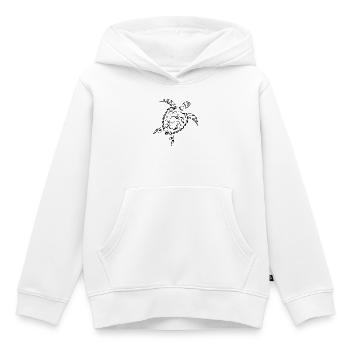 Minimalistische schwarze Silhouette - Kinder Premium Organic Hoodie - Weiß - Vorne - AI Model Kid Female (0cm)