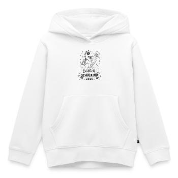 Endlich Schulkind 2026 Dino mit Blumen - Kinder Premium Organic Hoodie - Weiß - Vorne - AI Model Kid Female (0cm)