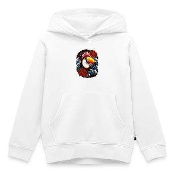 Tukan im japanischen Irezumi Tattoo Stil - Kinder Premium Organic Hoodie - Weiß - Vorne - AI Model Kid Female (0cm)
