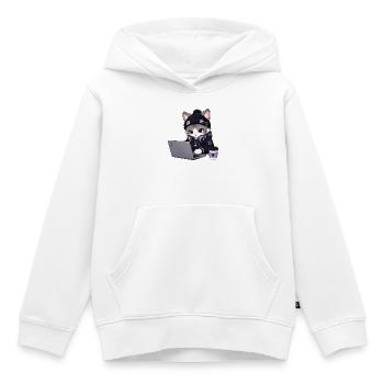 Lila und schwarze Coder-Katze - Kinder Premium Organic Hoodie - Weiß - Vorne - AI Model Kid Female (0cm)