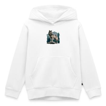 Wolf - Kinder Premium Organic Hoodie - Weiß - Vorne - AI Model Kid Female (0cm)