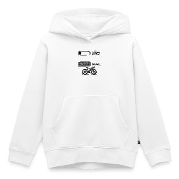 Büro Akku Gravelbike - Kinder Premium Organic Hoodie - Weiß - Vorne - AI Model Kid Female (0cm)