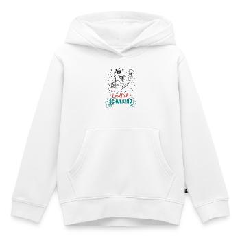 Endlich Schulkind Dino - Kinder Premium Organic Hoodie - Weiß - Vorne - AI Model Kid Female (0cm)