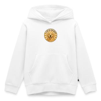 Life is golden with Golden Retriever - Kids Premium Organic Hoodie - white - Front - AI Model Kid Female (0cm)