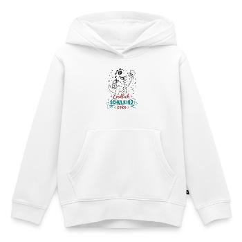 Endlich Schulkind 2026 Dino Feier - Kinder Premium Organic Hoodie - Weiß - Vorne - AI Model Kid Female (0cm)