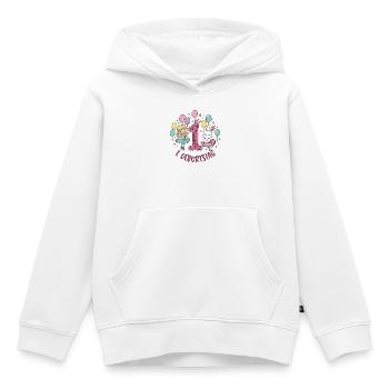Erster Geburtstag Mädchen Hase - Kinder Premium Organic Hoodie - Weiß - Vorne - AI Model Kid Female (0cm)