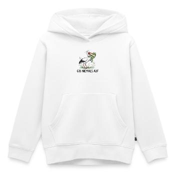 Gib niemals auf! – Lustiger Storch & Frosch - Kinder Premium Organic Hoodie - Weiß - Vorne - AI Model Kid Female (0cm)