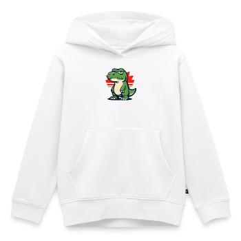 Chill Dinosaur Mood Grumpy - Kids Premium Organic Hoodie - white - Front - AI Model Kid Female (0cm)