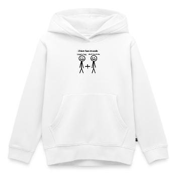 Introvertierter Lustiger Zwei Stimmungen Umarmung oder keine Berührung - Kinder Premium Organic Hoodie - Weiß - Vorne - AI Model Kid Female (0cm)